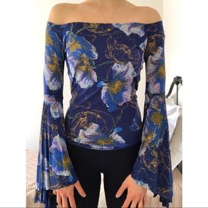 Free People Off-The-Shoulder Floral Top